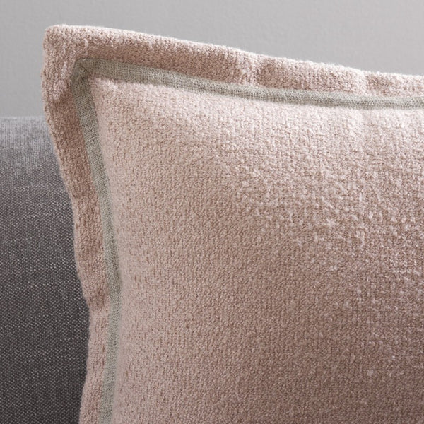 Safavieh Pyper, Boucle Linen Lumbar Pillow Soft Textured Accent for Sofa or Layered Bed Styling Pink 15 x 23 PLS9004A-1523