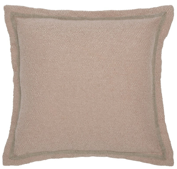 Safavieh Pyper, Boucle Linen Lumbar Pillow Soft Textured Accent for Sofa or Layered Bed Styling Pink 18 x 18 PLS9004A-1818