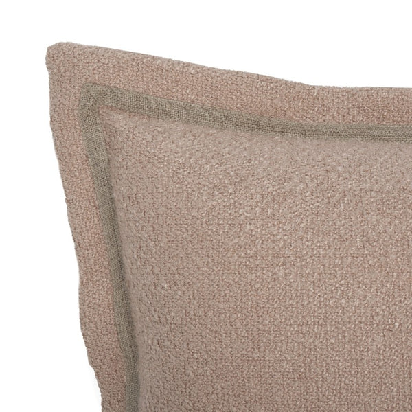 Safavieh Pyper, Boucle Linen Lumbar Pillow Soft Textured Accent for Sofa or Layered Bed Styling Pink 18 x 18 PLS9004A-1818