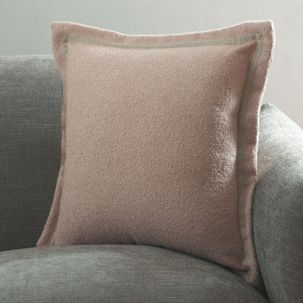 Safavieh Pyper, Boucle Linen Lumbar Pillow Soft Textured Accent for Sofa or Layered Bed Styling Pink 18 x 18 PLS9004A-1818