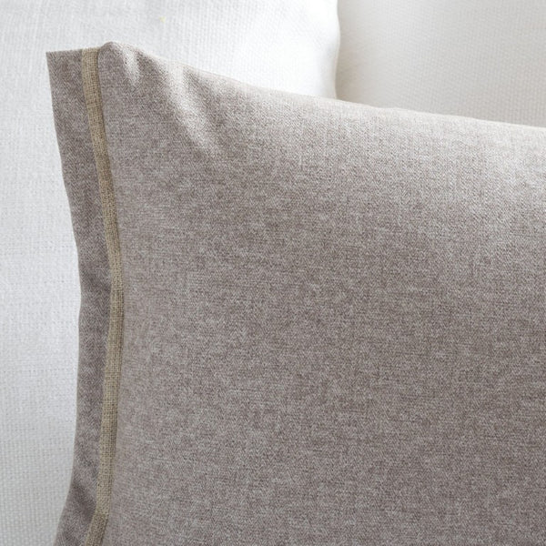 Safavieh Pyper, Boucle Linen Lumbar Pillow Soft Textured Accent for Sofa or Layered Bed Styling Taupe 18 x 18 PLS9004C-1818