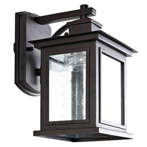 Safavieh GORGEN, 6.7 Inch Oil Rubbed Bronze Outdoor Wall Sconce - Stylish Metal & Glass Fixture for Ambiance PLT4002A