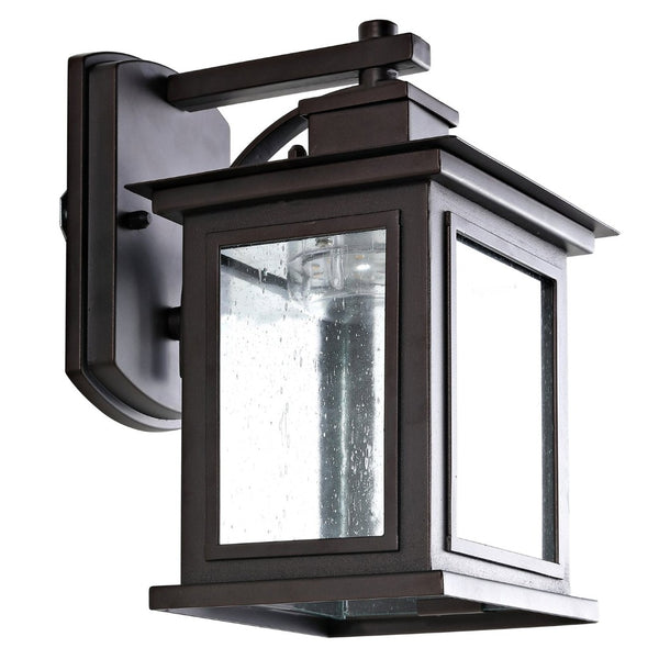 Safavieh GORGEN, 6.7 Inch Oil Rubbed Bronze Outdoor Wall Sconce - Stylish Metal & Glass Fixture for Ambiance PLT4002A