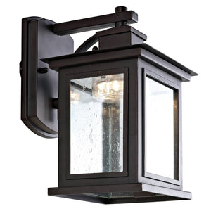 Safavieh GORGEN, 6.7 Inch Oil Rubbed Bronze Outdoor Wall Sconce - Stylish Metal & Glass Fixture for Ambiance PLT4002A