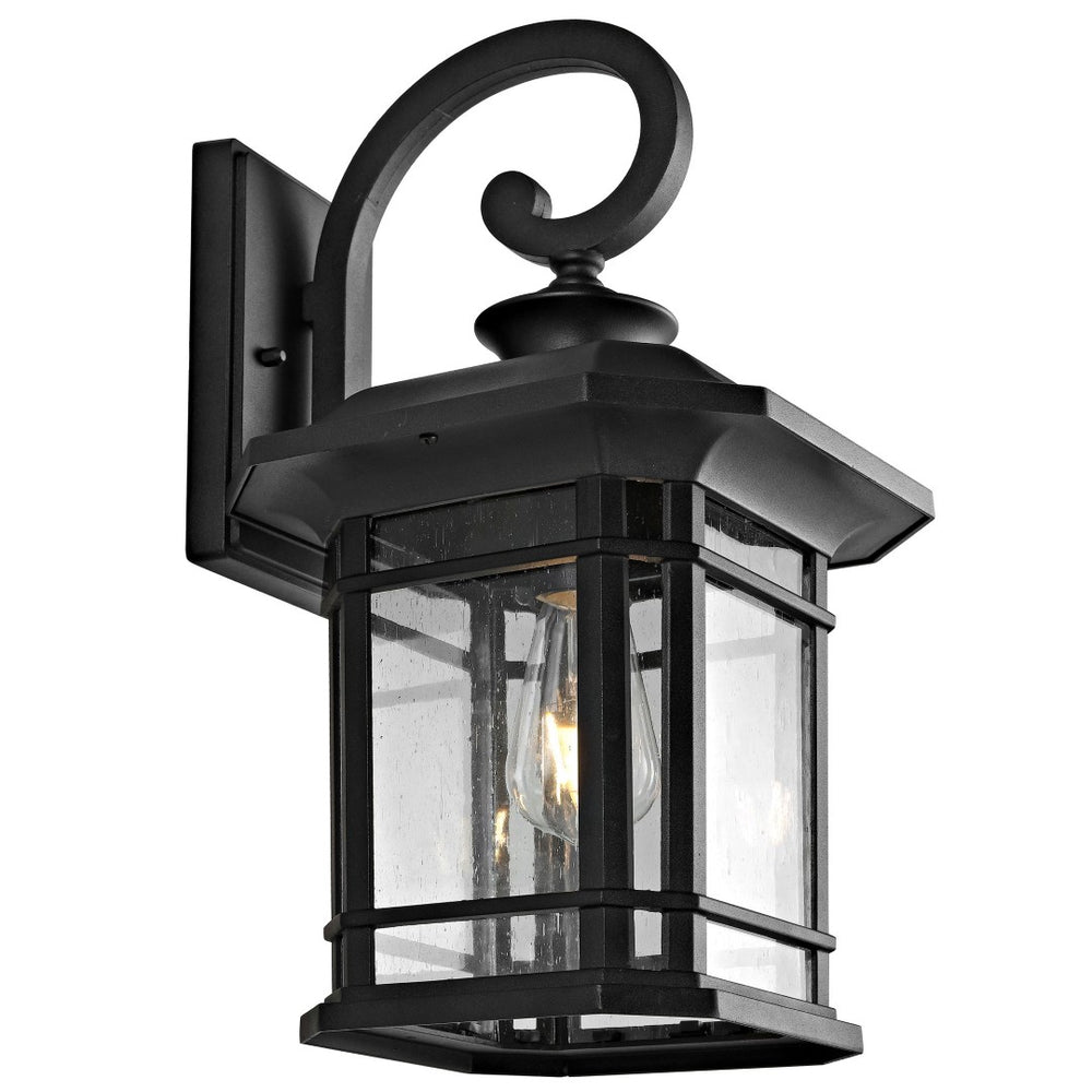 Safavieh CENDRA, 9.25 Inch Clear Glass & Black Metal Outdoor Wall Sconce for Stylish Entryway Lighting PLT4011A
