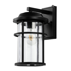 Safavieh CIANNA, Set of 2 Elegant 9.5-Inch Matte Black Outdoor Wall Sconces for Modern Curb Appeal & Ambiance PLT4017A-SET2