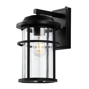 Safavieh CIANNA, Set of 2 Elegant 9.5-Inch Matte Black Outdoor Wall Sconces for Modern Curb Appeal & Ambiance PLT4017A-SET2