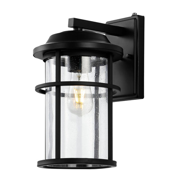 Safavieh CIANNA, Set of 2 Elegant 9.5-Inch Matte Black Outdoor Wall Sconces for Modern Curb Appeal & Ambiance PLT4017A-SET2