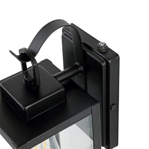 Safavieh CLEMENS, Modern Matte Black Outdoor Wall Sconce Set of 2 - Durable Illumination for Entryways & Patios PLT4018A-SET2