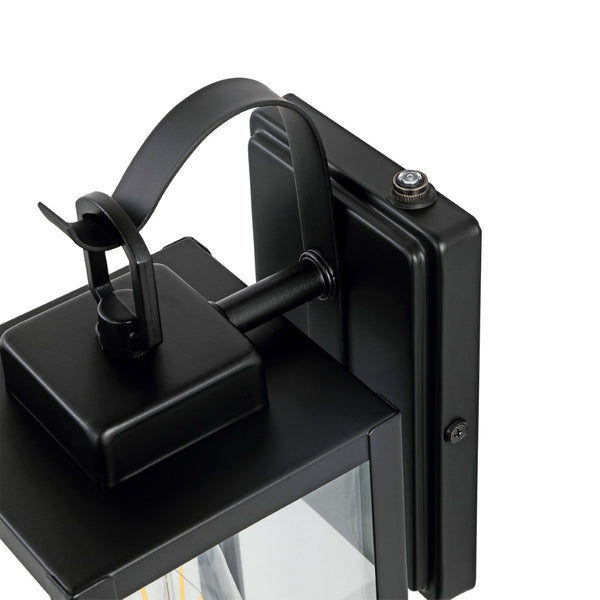 Safavieh CLEMENS, Modern Matte Black Outdoor Wall Sconce Set of 2 - Durable Illumination for Entryways & Patios PLT4018A-SET2