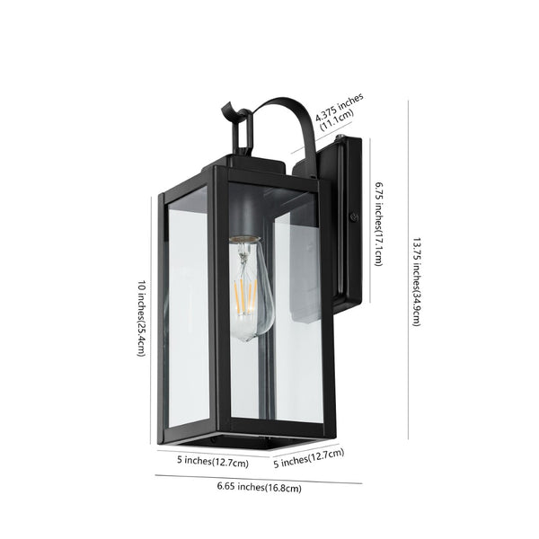 Safavieh CLEMENS, Modern Matte Black Outdoor Wall Sconce Set of 2 - Durable Illumination for Entryways & Patios PLT4018A-SET2