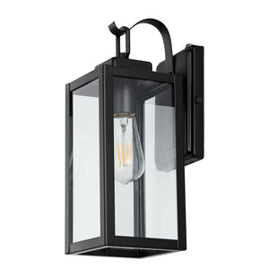 Safavieh CLEMENS, Modern Matte Black Outdoor Wall Sconce Set of 2 - Durable Illumination for Entryways & Patios PLT4018A-SET2