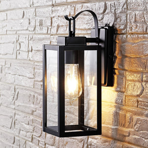 Safavieh CLEMENS, Modern Matte Black Outdoor Wall Sconce Set of 2 - Durable Illumination for Entryways & Patios PLT4018A-SET2