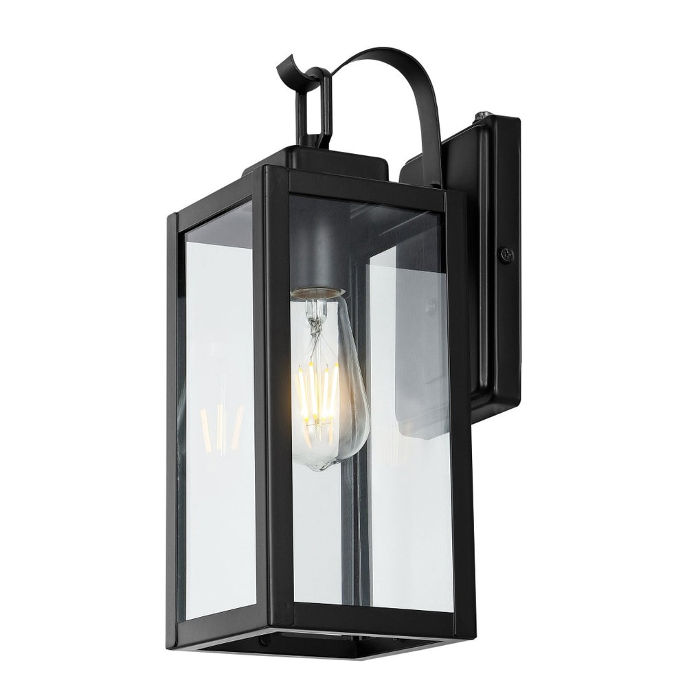 Safavieh CLEMENS, Modern Matte Black Outdoor Wall Sconce Set of 2 - Durable Illumination for Entryways & Patios PLT4018A-SET2
