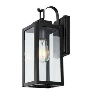 Safavieh CLEMENS, Modern Matte Black Outdoor Wall Sconce Set of 2 - Durable Illumination for Entryways & Patios PLT4018A-SET2