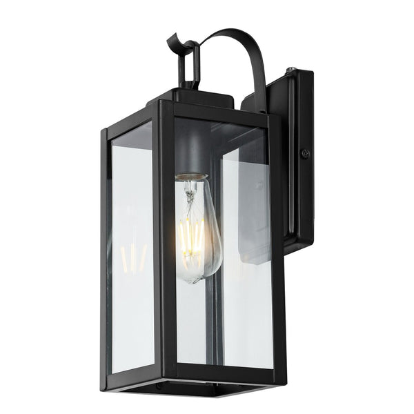 Safavieh CLEMENS, Modern Matte Black Outdoor Wall Sconce Set of 2 - Durable Illumination for Entryways & Patios PLT4018A-SET2