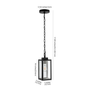 Safavieh CLEMENS, 5-Inch Matte Black Iron Extendable Pendant Light for Stylish Outdoor Spaces & Patios PLT4019A