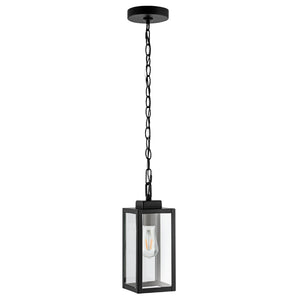 Safavieh CLEMENS, 5-Inch Matte Black Iron Extendable Pendant Light for Stylish Outdoor Spaces & Patios PLT4019A