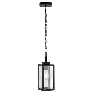 Safavieh CLEMENS, 5-Inch Matte Black Iron Extendable Pendant Light for Stylish Outdoor Spaces & Patios PLT4019A