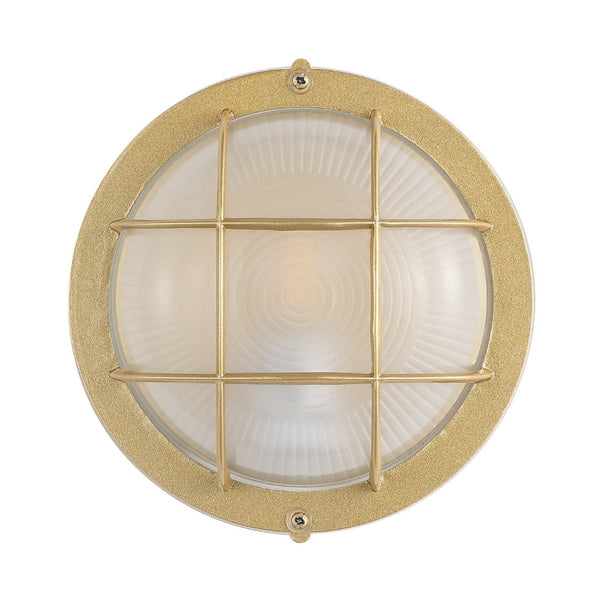 Safavieh ELSON, Elegant Gold Outdoor Wall Sconce Set of 2 – Durable Iron & Glass for Patios and Gardens PLT4022A-SET2