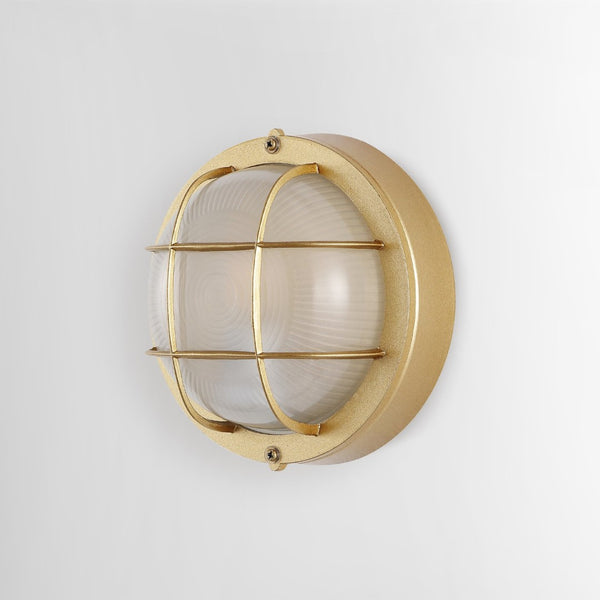 Safavieh ELSON, Elegant Gold Outdoor Wall Sconce Set of 2 – Durable Iron & Glass for Patios and Gardens PLT4022A-SET2