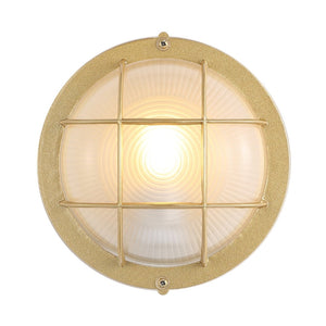 Safavieh ELSON, Elegant Gold Outdoor Wall Sconce Set of 2 – Durable Iron & Glass for Patios and Gardens PLT4022A-SET2
