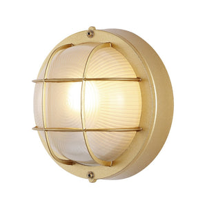 Safavieh ELSON, Elegant Gold Outdoor Wall Sconce Set of 2 – Durable Iron & Glass for Patios and Gardens PLT4022A-SET2