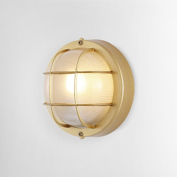 Safavieh ELSON, Elegant Gold Outdoor Wall Sconce Set of 2 – Durable Iron & Glass for Patios and Gardens PLT4022A-SET2