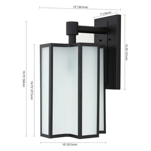 Safavieh HYLA, 12-Inch Black Iron and Glass Outdoor Wall Sconce - Stylish, Weather-Resistant Illumination! PLT4023A