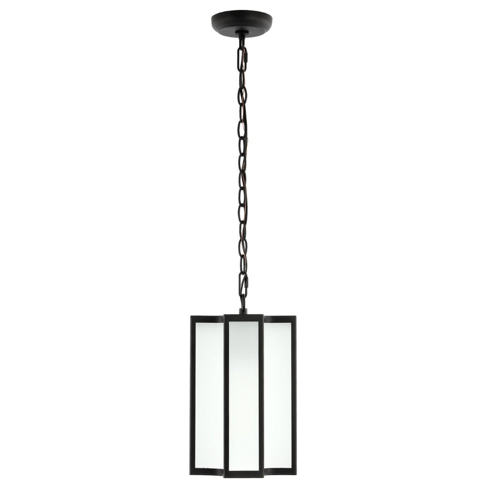 Safavieh HYLA, 8-Inch Extendable Black Iron/Glass Outdoor Pendant for Elegant Ambiance & Custom Height PLT4024A
