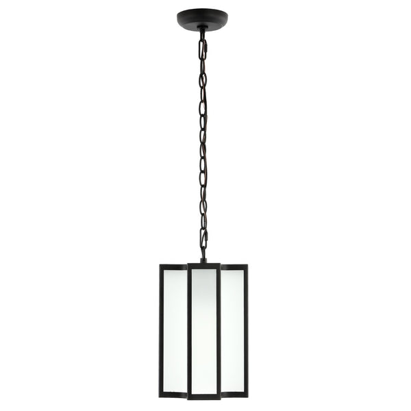 Safavieh HYLA, 8-Inch Extendable Black Iron/Glass Outdoor Pendant for Elegant Ambiance & Custom Height PLT4024A
