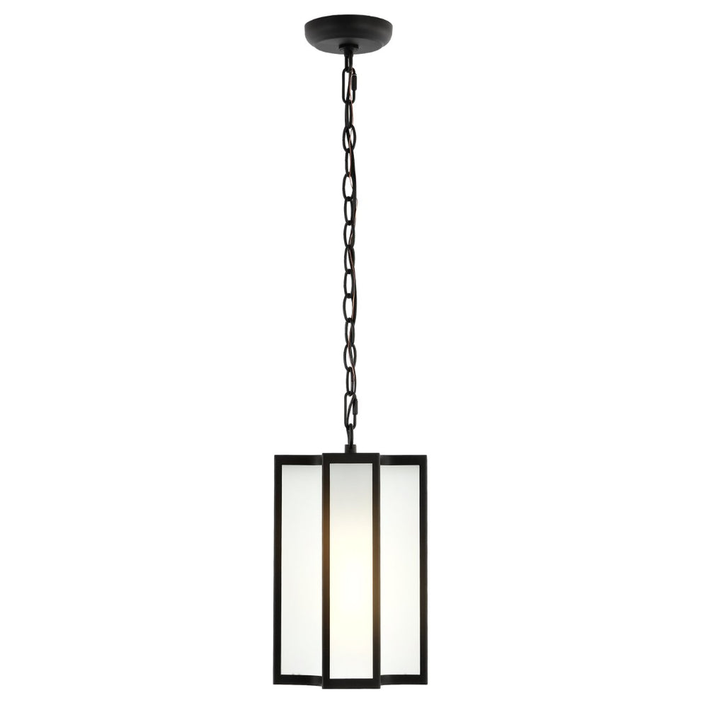 Safavieh HYLA, 8-Inch Extendable Black Iron/Glass Outdoor Pendant for Elegant Ambiance & Custom Height PLT4024A