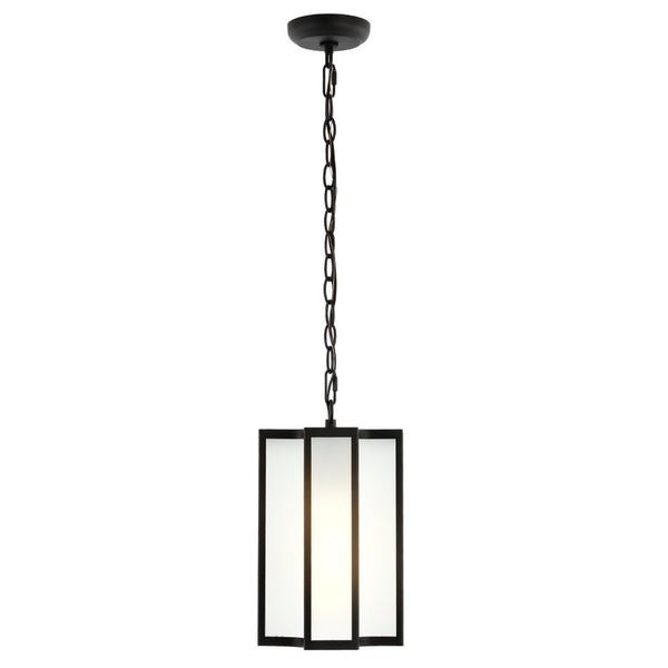 Safavieh HYLA, 8-Inch Extendable Black Iron/Glass Outdoor Pendant for Elegant Ambiance & Custom Height PLT4024A