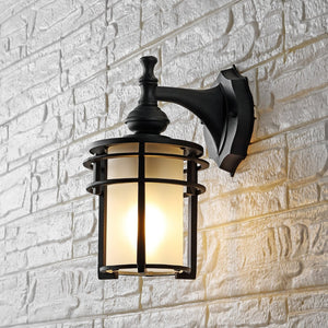 Safavieh ADISYN, Set of 2, 8-Inch Black Outdoor Wall Sconces for Stylish Entryways and Patios, Weather-Resistant PLT4025A-SET2