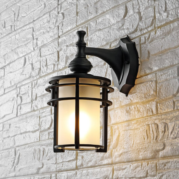 Safavieh ADISYN, Set of 2, 8-Inch Black Outdoor Wall Sconces for Stylish Entryways and Patios, Weather-Resistant PLT4025A-SET2