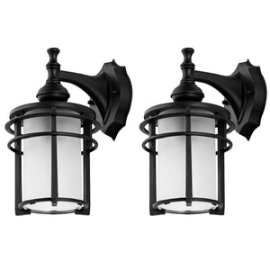 Safavieh ADISYN, Set of 2, 8-Inch Black Outdoor Wall Sconces for Stylish Entryways and Patios, Weather-Resistant PLT4025A-SET2