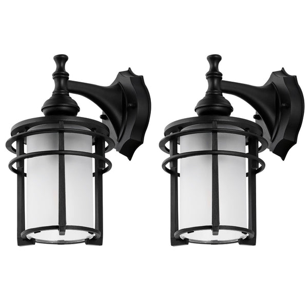 Safavieh ADISYN, Set of 2, 8-Inch Black Outdoor Wall Sconces for Stylish Entryways and Patios, Weather-Resistant PLT4025A-SET2