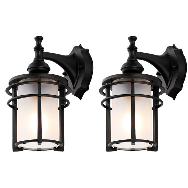 Safavieh ADISYN, Set of 2, 8-Inch Black Outdoor Wall Sconces for Stylish Entryways and Patios, Weather-Resistant PLT4025A-SET2