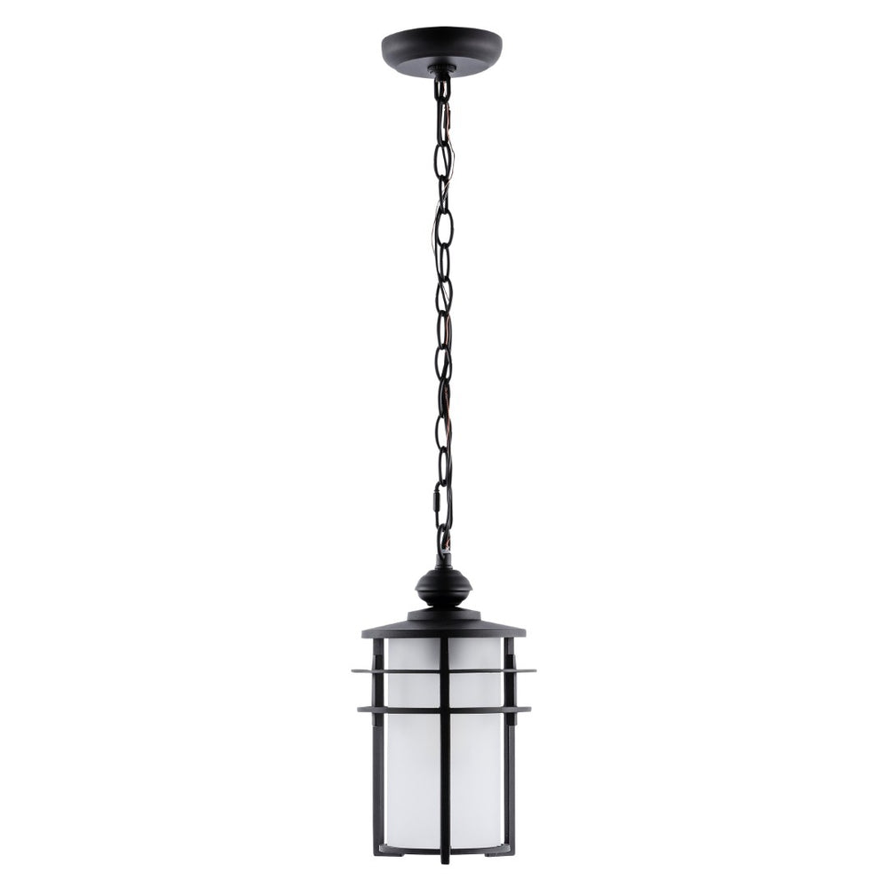 Safavieh ADISYN, 7-Inch Extendable Black Outdoor Pendant Light - Durable Iron & Glass for Modern Spaces PLT4026A