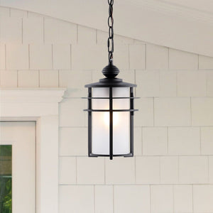 Safavieh ADISYN, 7-Inch Extendable Black Outdoor Pendant Light - Durable Iron & Glass for Modern Spaces PLT4026A