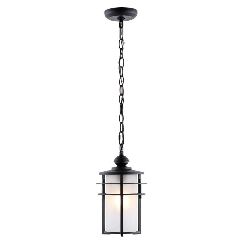Safavieh ADISYN, 7-Inch Extendable Black Outdoor Pendant Light - Durable Iron & Glass for Modern Spaces PLT4026A