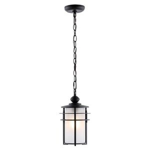 Safavieh ADISYN, 7-Inch Extendable Black Outdoor Pendant Light - Durable Iron & Glass for Modern Spaces PLT4026A