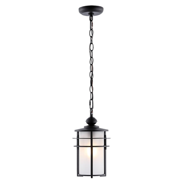 Safavieh ADISYN, 7-Inch Extendable Black Outdoor Pendant Light - Durable Iron & Glass for Modern Spaces PLT4026A
