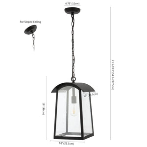 Safavieh ADALAI, 10-Inch Black Iron/Glass Pendant Light - Stylish, Adjustable & Weather-Resistant Outdoor Illumination PLT4028A