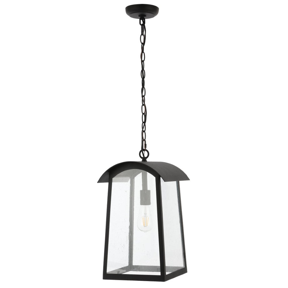 Safavieh ADALAI, 10-Inch Black Iron/Glass Pendant Light - Stylish, Adjustable & Weather-Resistant Outdoor Illumination PLT4028A