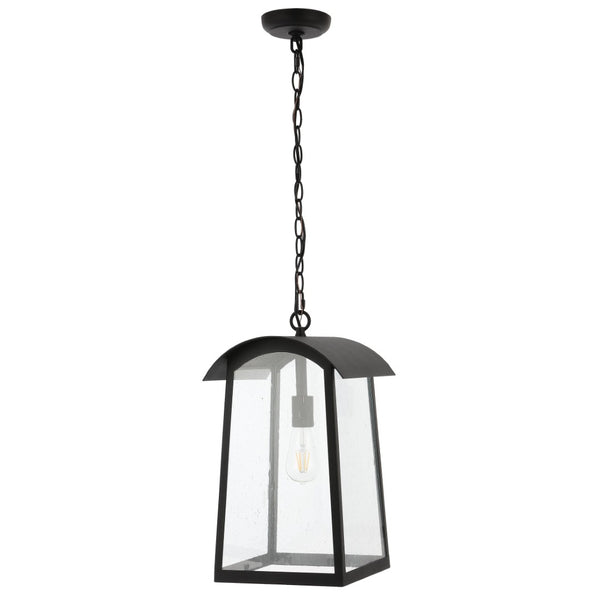 Safavieh ADALAI, 10-Inch Black Iron/Glass Pendant Light - Stylish, Adjustable & Weather-Resistant Outdoor Illumination PLT4028A