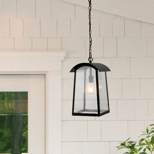 Safavieh ADALAI, 10-Inch Black Iron/Glass Pendant Light - Stylish, Adjustable & Weather-Resistant Outdoor Illumination PLT4028A
