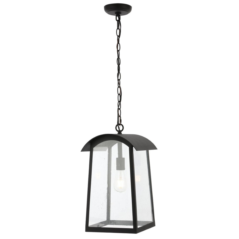 Safavieh ADALAI, 10-Inch Black Iron/Glass Pendant Light - Stylish, Adjustable & Weather-Resistant Outdoor Illumination PLT4028A
