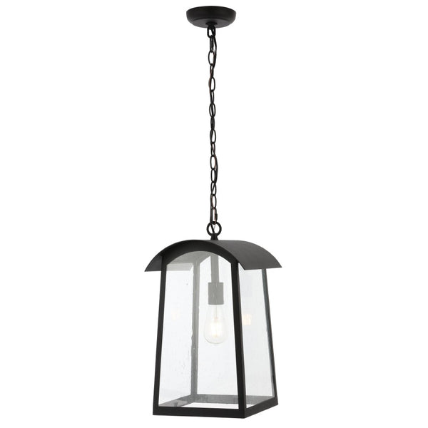 Safavieh ADALAI, 10-Inch Black Iron/Glass Pendant Light - Stylish, Adjustable & Weather-Resistant Outdoor Illumination PLT4028A