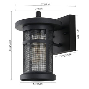 Safavieh OSPREY, Set of 2, 7.5 Inch Black Iron & Glass Outdoor Wall Sconces for Modern Entryway Illumination PLT4029A-SET2